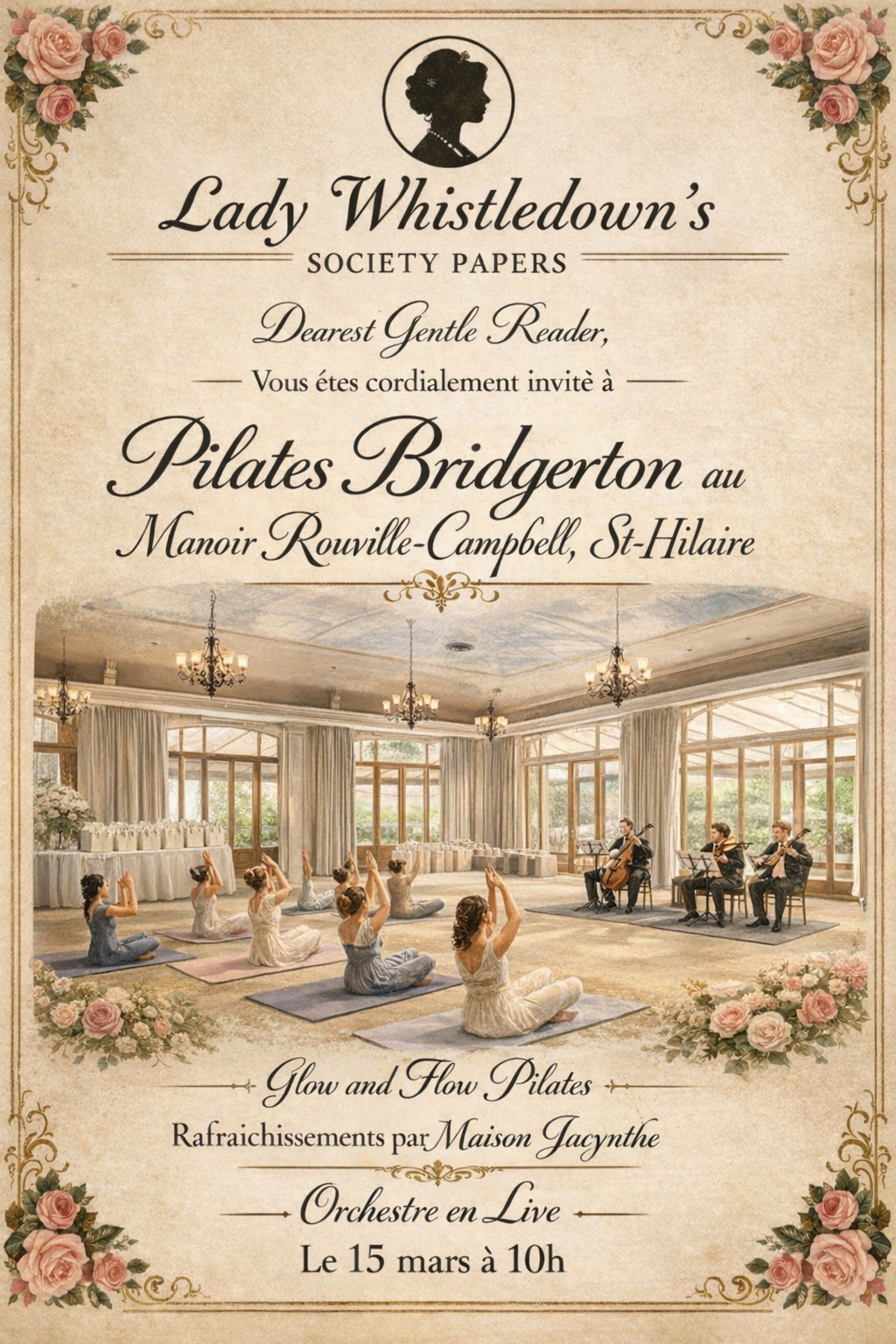 Événement Pilates Thématique Bridgerton 15 mars 2026